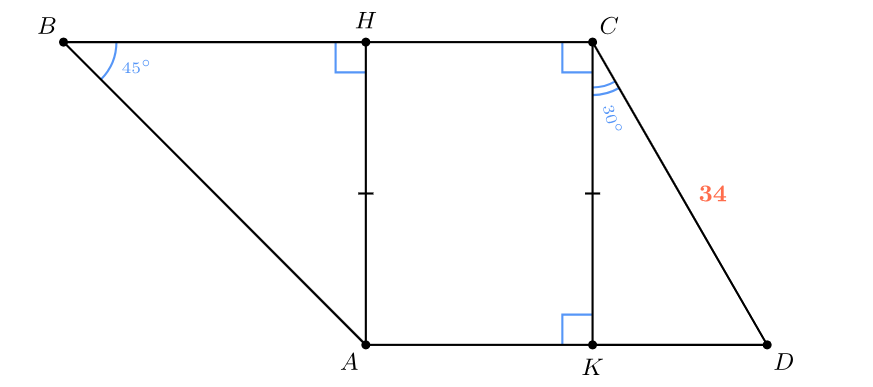 Трапеция с высотами