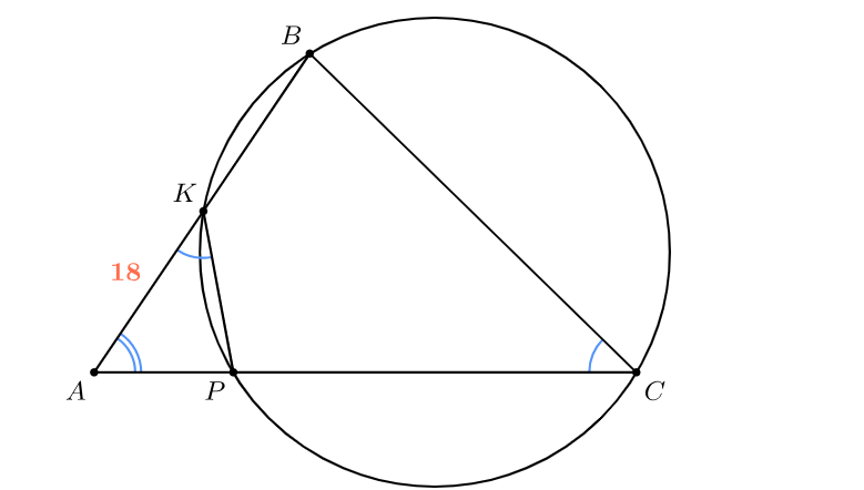 Окружность, пересекающая стороны треугольника