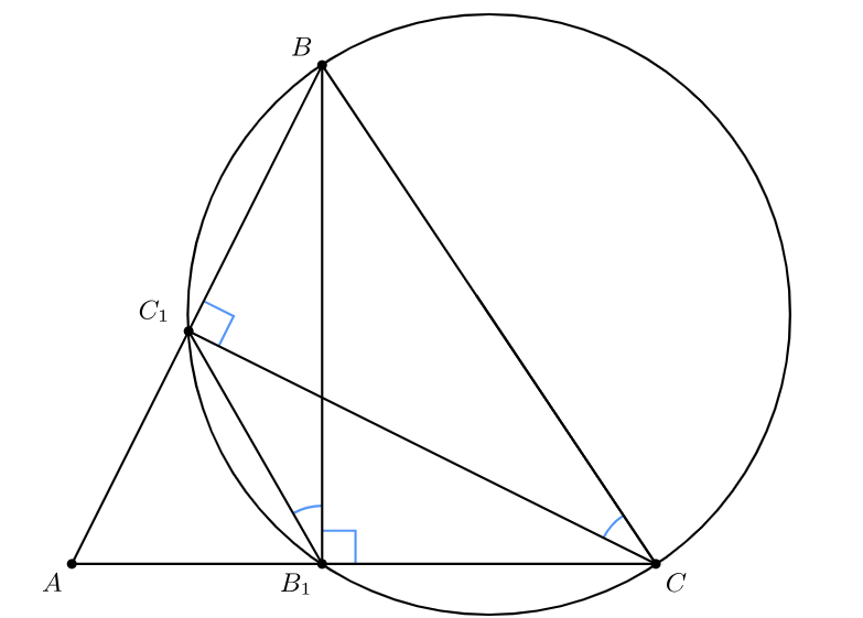 Треугольник ABC с высотами